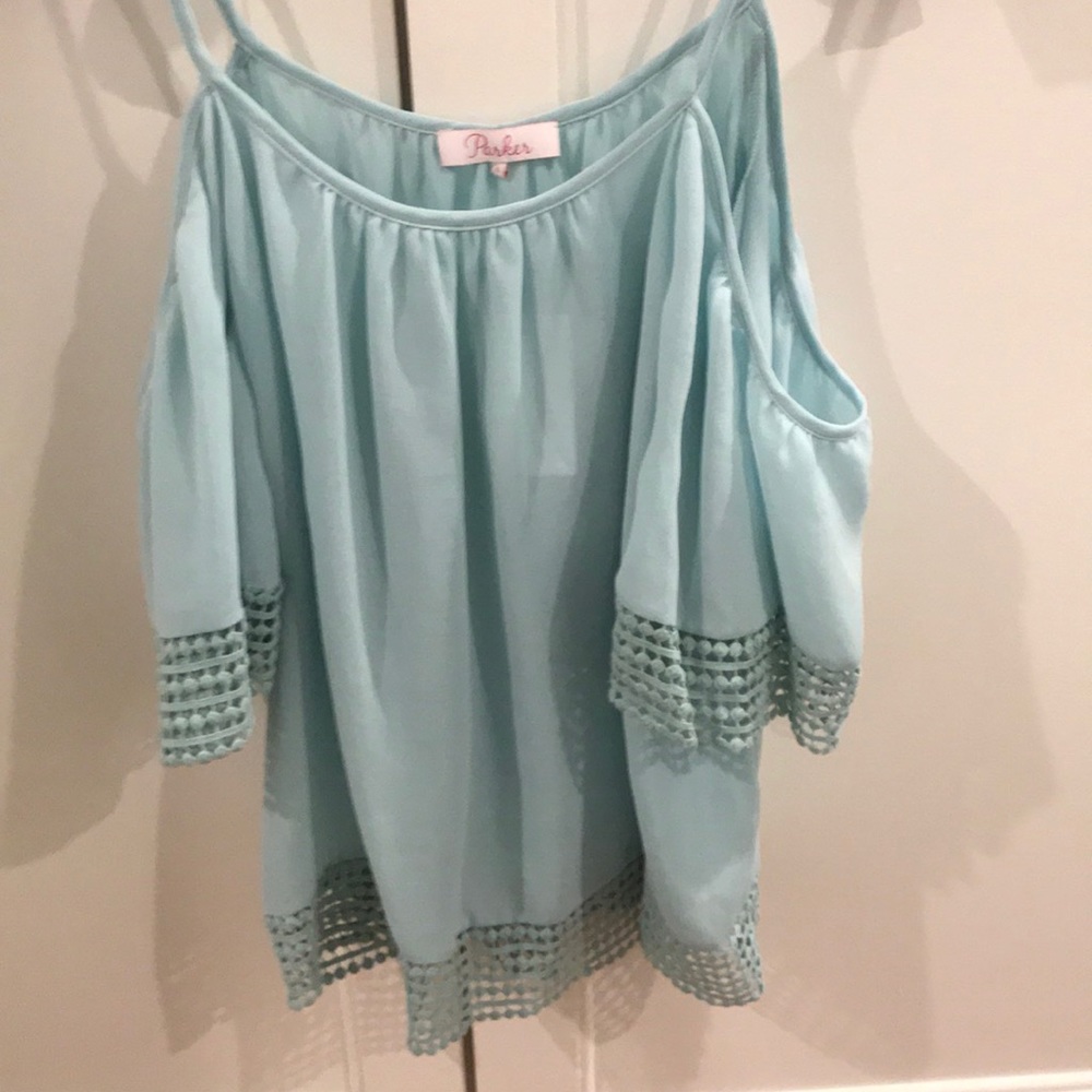Parker cold shoulder teal top NWT